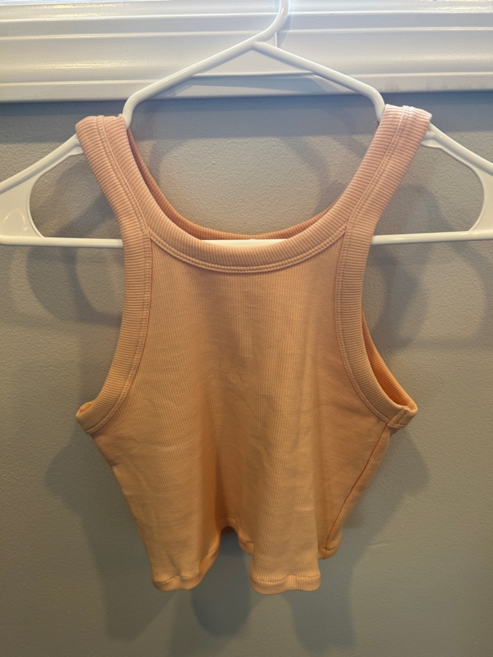 H&M Ribbed Crop Tank Top - Peachy Beige